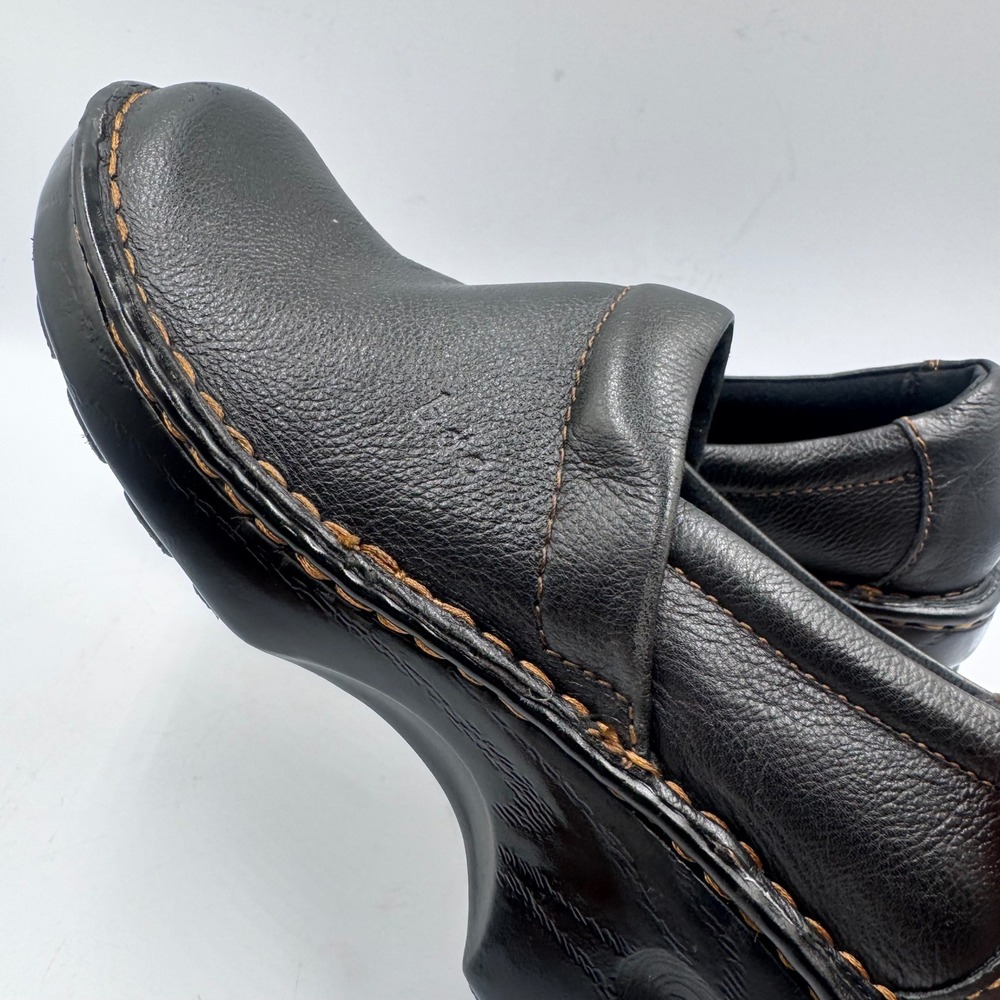 b.o.c. Born Concept Black Leather Clogs Slip On Comfort Shoes BC3632 Size 7M